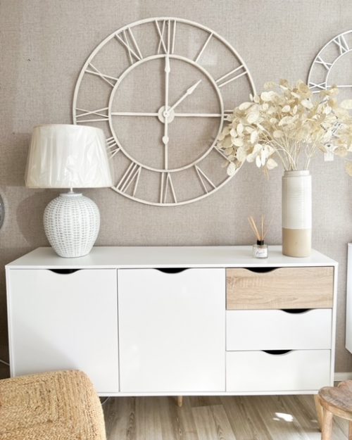 Large statement cream wall clock - 3 sizes - Image 2