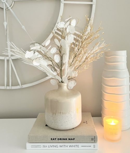 Large neutral ceramic vase
