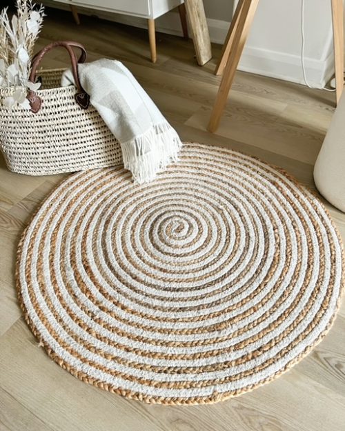 Round stripe jute rug - Image 2