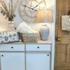 Natural & white wooden large wall clock - Image 2