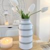 Beautiful beige and white stripe vase