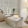 Handwoven oversized tray basket