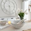 Large white washed decorative bowl - Image 2