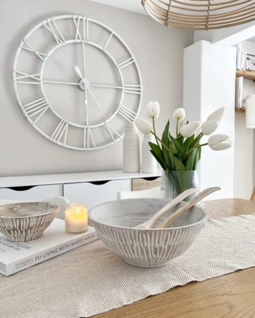 Large white washed decorative bowl - Image 2