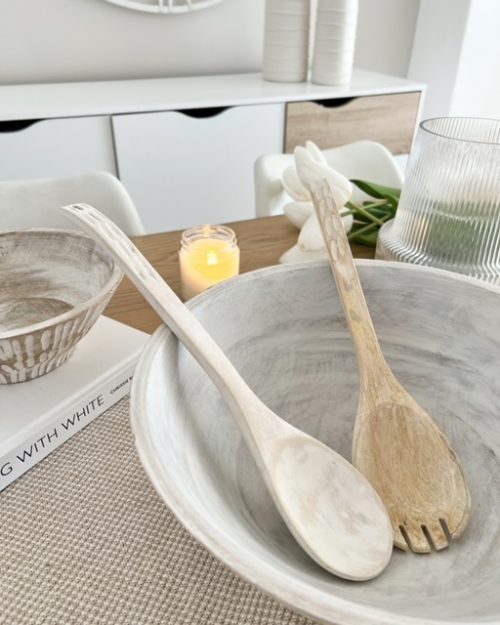 White washed serving spoons - Image 4