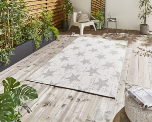 Falmouth Star outdoor rug - Cream & Grey - 3 sizes