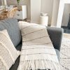 Natural woven bobble throw