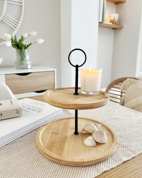 Wooden 2 tier stand