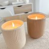 Ribbed arch candle pot - burnt beige - Image 2
