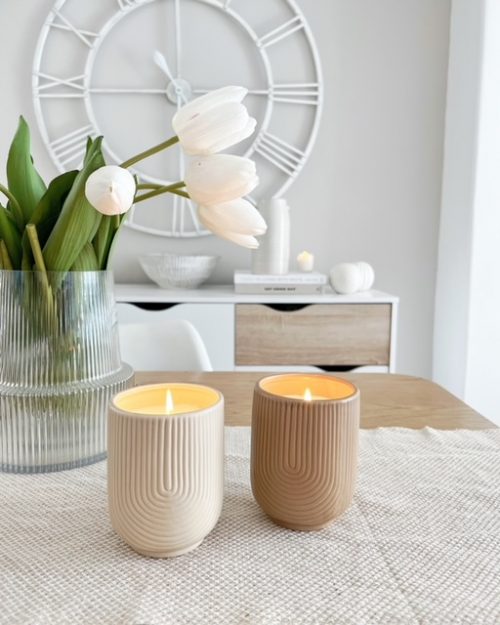 Ribbed arch candle pot - burnt beige - Image 5