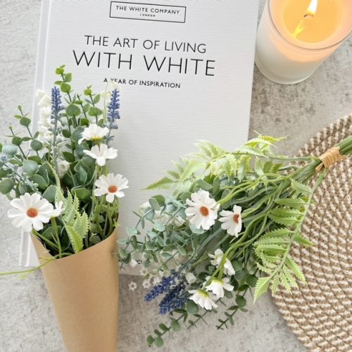 Prettiest 'wild flower' wrapped bunch of faux flowers