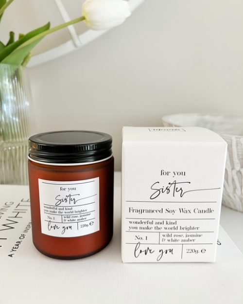 Soy wax boxed 'Sister' candle - Image 2