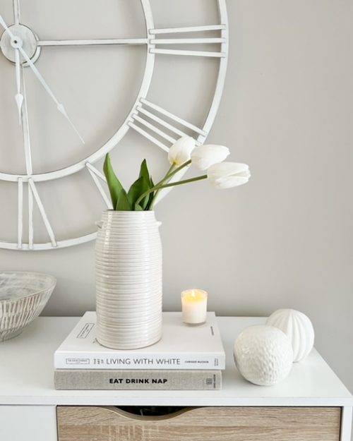 Large ribbed ceramic churn style vase - Image 2