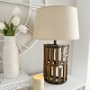 Lobster pot lamp with natural shade