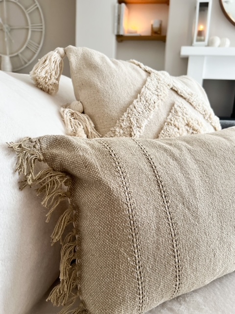 Rectangle quality natural linen cushion Perfectly Lovely Interiors