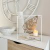 Small white metal shelf with leaf decoration - Image 3