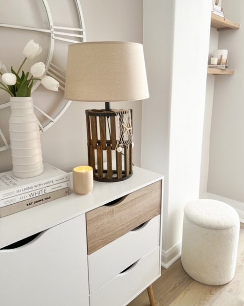 Lobster pot lamp with natural shade - Image 2