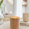 Ribbed arch candle pot - burnt beige