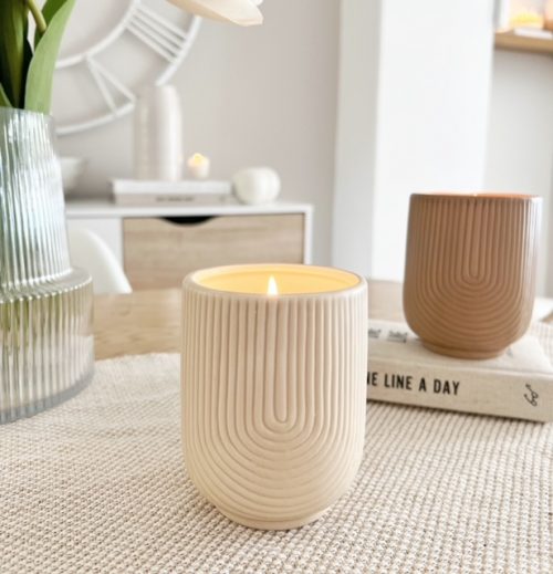 Ribbed arch candle pot - burnt beige - Image 3