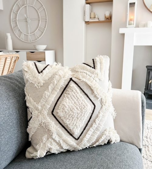Scandi diamond cushion