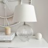 Stunning large ribbed glass lamp - 2 shade options