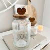 Wooden heart glass storage jars - 2 sizes - Image 4