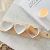 Wooden heart board with heart dishes
