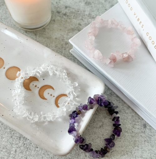 Semi precious crystal bracelets - Rose Quartz/Amethyst/Crystal Quartz