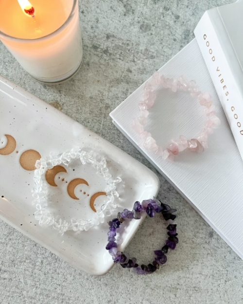 Semi precious crystal bracelets - Rose Quartz/Amethyst/Crystal Quartz - Image 3