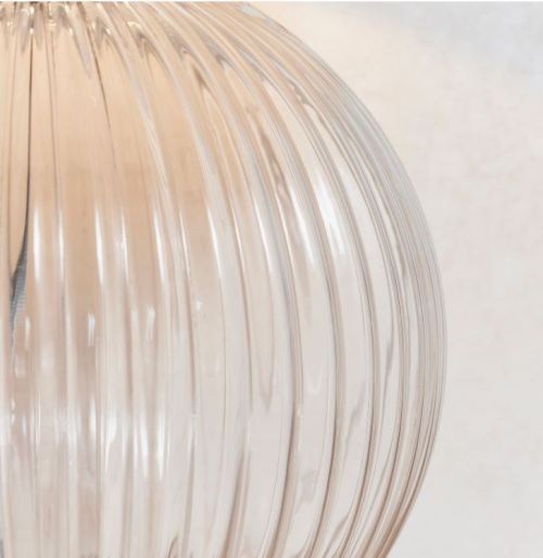 Stunning large ribbed glass lamp - 2 shade options - Image 3