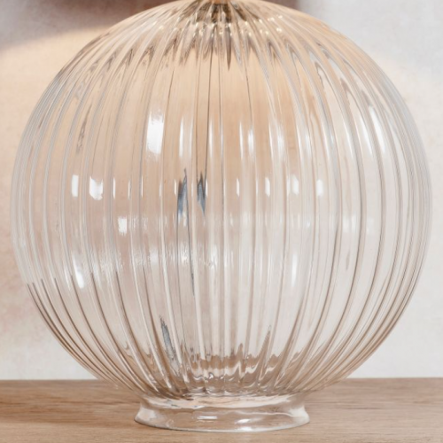 Stunning large ribbed glass lamp - 2 shade options - Image 4