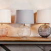 Stunning large ribbed glass lamp - 2 shade options - Image 5
