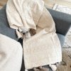 Natural textured throw with tassels - Image 3