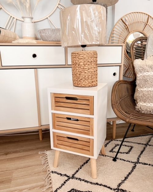 Scandi 3 drawer side table