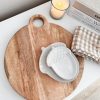 Rustic round wooden board with handle