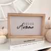 Hello Autumn wooden plaque