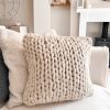 Texture knit neutral tone cushion