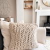 Texture knit neutral tone cushion - Image 2