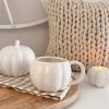 Beautiful neutral ceramic pumpkin mug