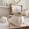 Beautiful neutral ceramic pumpkin mug - Image 2