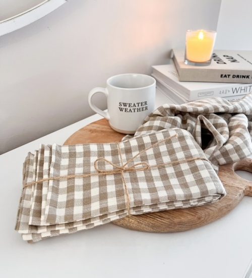Set 4 gingham napkins