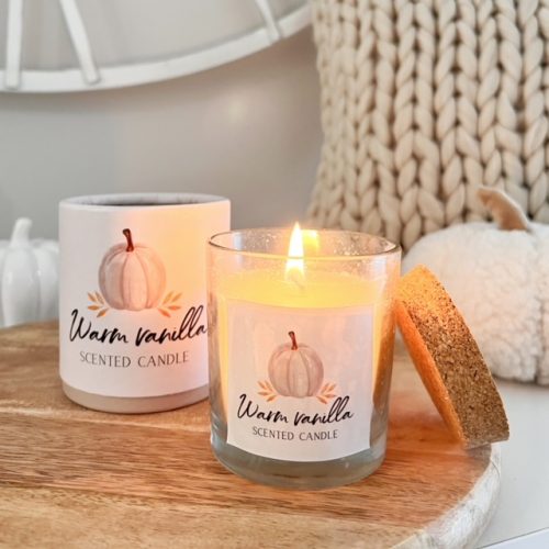 Warm vanilla boxed pumpkin candle