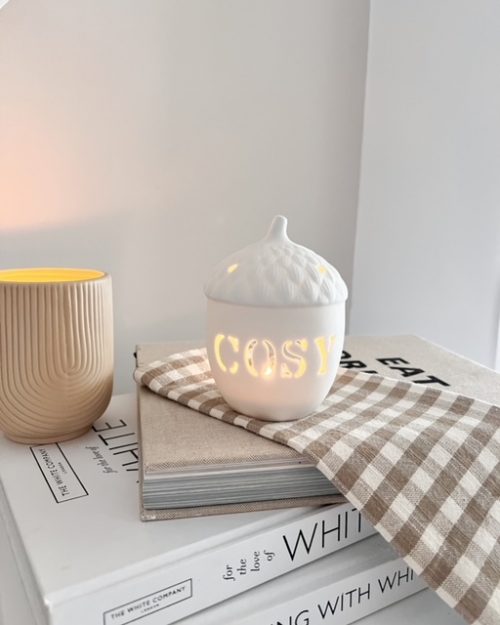 Decorative acorn 'Cosy' tealight holder - Image 2