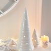 Large glossy white LED ceramic light up tree