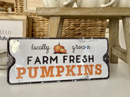 Farm fresh pumpkins tin sign - Rectangular