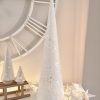 Tall white light up Christmas tree with LED lights