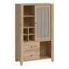 Cestino display cabinet -1 door with 2 drawers