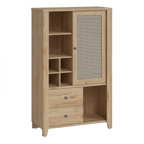Cestino display cabinet -1 door with 2 drawers