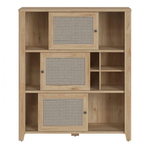 Cestino cabinet with sliding rattan effect doors - Image 2