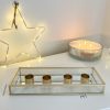Luxury glass and gold candle holder